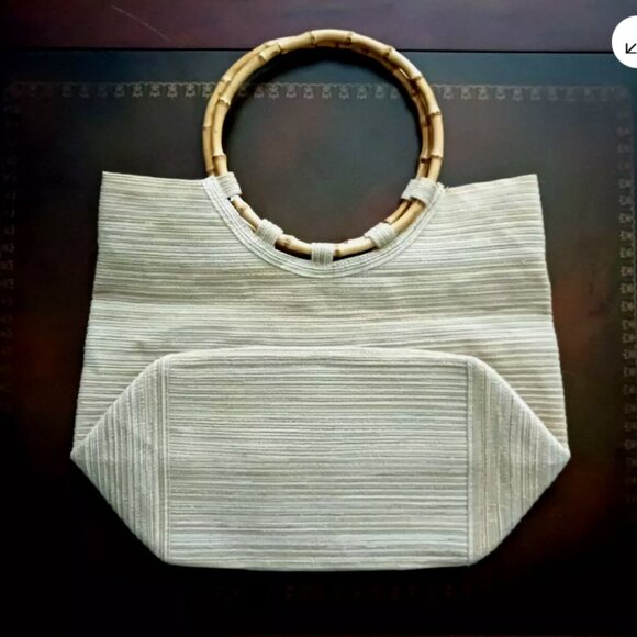 Capelli of New York Handbags - Capelli Straworld Straw Bag Tote Round Bamboo Handles